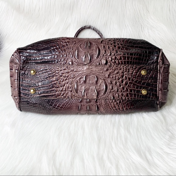 SOLD-Brahmin Leather Croc Embossed Ombre Slouchy Hobo Satchel Purse - Picture 6 of 10